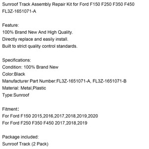Sunroof Track Assembly Repair Kit for Ford F150 F250 F350 F450 FL3Z-1651071-A