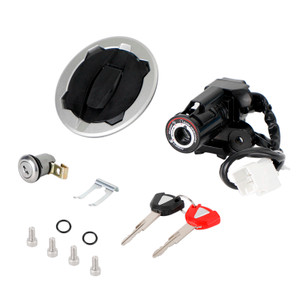 Ignition Key Switch Tank Cap Seat Lock Set For Kawasaki Ninja 400 Z400 2018-2023