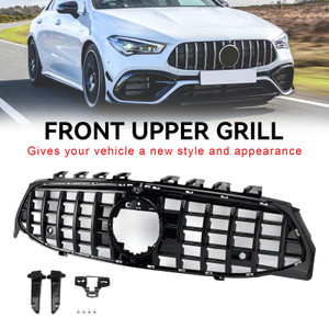 Black Front Bumper Grille Grill Fit Mercedes CLA Class W118 C118 2020-2024 GTR