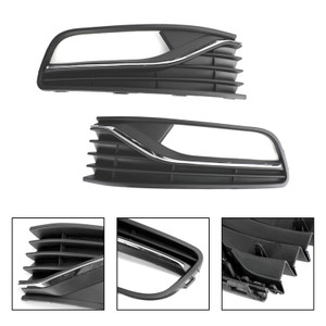 Pair Front Bumper Fog Light Cover Grill Grille fit VW Polo 6R 2014-2017