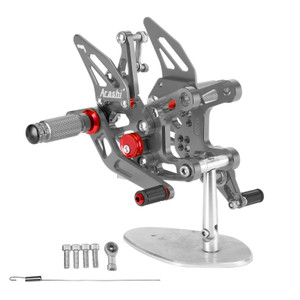 Racing Gray Rear Sets Footpegs Footrest For Kawasaki Ninja ZX10R /ABS 2021-2023