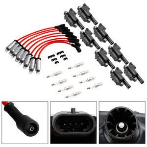 2006-2008 Chevy Trailblazer V8 5.3L - 8x Ignition Coil+Spark Plug+ Wire UF414 Generic