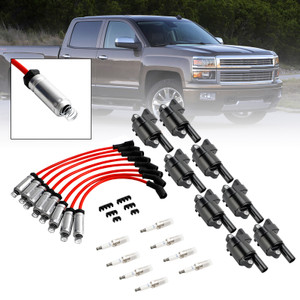 2007 GMC Sierra 3500 New Body Style V8 6.0L - 8x Ignition Coil+Spark Plug+ Wire UF414 Generic