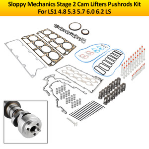 Sloppy Mechanics Stage 2 Cam Lifters Pushrods Kit For LS1 4.8 5.3 5.7 6.0 6.2 LS