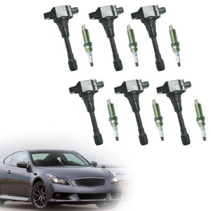 6 Ignition coil+6 Spark Plug UF550 For Infiniti G25 Nissan Maxima 3.5 V6 09-19