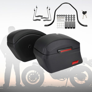 Hard Bag Saddlebag & Heavy Duty Mounting Kit For Yamaha Ds650 1100 Xvs950 1900