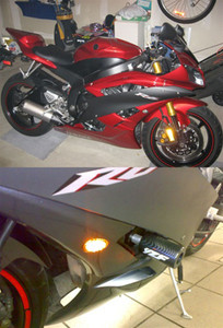 Front Indicators Flush Mount LED Turn Signals Yamaha YZF R1 (02-08), R6 (03-09), R6S (06-08), Smoke