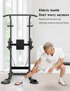 Pull-Up Bars & Squat Bar Power Tower Dip Stands Strength Training for Home Gym