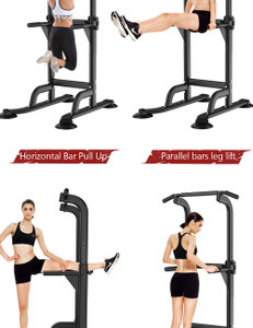 Pull-Up Bars & Squat Bar Power Tower Dip Stands Strength Training for Home Gym