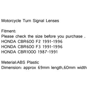 Rear Turn Signals Light Lenses HONDA CBR600 F2 F3 1991-1996 CBR1000 1987-1991 Black Generic
