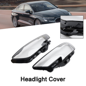 Left +Right Headlight Lens Plastic Cover Shell 8V0941783 84 For Audi A3 17-2020