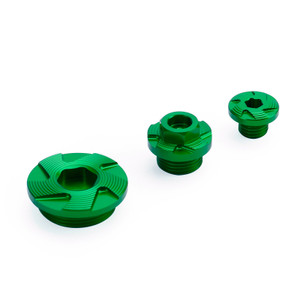 Green Billet Engine Plug Kit For Kawasaki KX250 KX250F KX450 KX450F 2009-2020