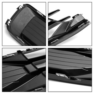2PCS Front Bumper Foglight Cover Grill Grille Fit Audi A6 C7 2014-2018 Black