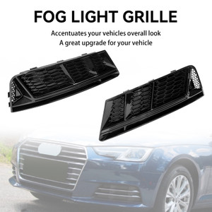 Front Fog Light Grill Lower Bumper Grille Chrome Fit AUDI A4 B9 2016-2018