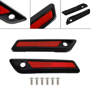 Saddlebag Latch Reflective Cover Black_Red For Touring Road Glide King 14-23