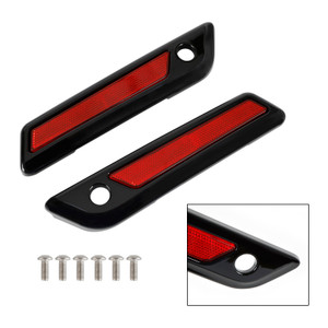 Saddlebag Latch Reflective Cover Black_Red For Touring Road Glide King 14-23