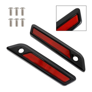 Saddlebag Latch Reflective Cover Black_Red For Touring Road Glide King 14-23