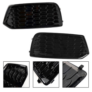 2PCS Front Bumper Cover Grille Grill Bezel Insert Fit Audi Q5 2018-2022 Mesh