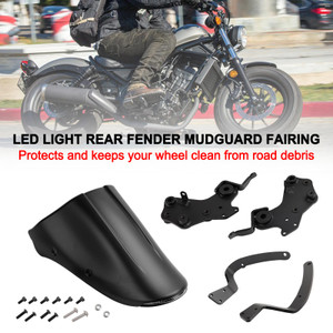 LED light Rear Fender Mudguard Fairing For Honda REBEL CMX 300 500 2017-2023