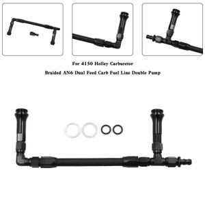 Braided AN6 Dual Feed Carb Fuel Line Double Pump For 4150 Holley Carburetor