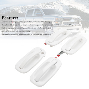 4PCS Exterior White Painted Door Handle Set For Silverado 1999-2007