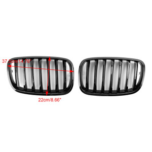 Front Bumper Kidney Grille Grill Fit BMW X5 E70 X6 E71 2007-2013 Gloss Black