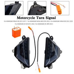 LED Front Turn Signal Light For KAWASAKI NINJA 300 400 650 ZX-6R ZX-4RR 2013+ Black