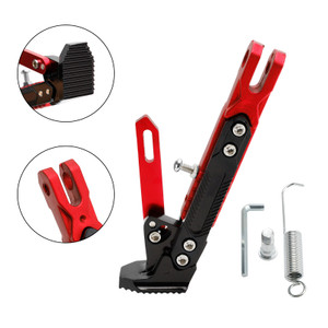 Electric Motorbike Motorcycle Kickstand Parking Bracket Adjustable Side Stand Red