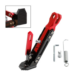 Electric Motorbike Motorcycle Kickstand Parking Bracket Adjustable Side Stand Red