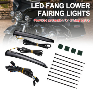 45801 LED Fang Lower Fairing Lights for Touring Road Glide 2014-2023 Black
