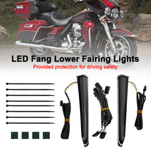 45801 LED Fang Lower Fairing Lights for Touring Road Glide 2014-2023 Chrome