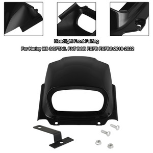 Headlight Front Fairing Mask Cowl For M8 Softail Fat Bob FXFB 2018-2022 Black