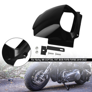 Headlight Front Fairing Mask Cowl For M8 Softail Fat Bob FXFB 2018-2022 Black