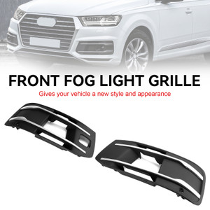 Front Bumper Cover Fog Light Grille Bezel Insert Grill Fit Audi Q7 2016-2019