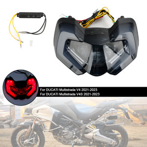 Tail Light Integrated Turn Signals For DUCATI Multistrada V4S V4 110 21-23 Black