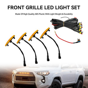 4PCS Plastic Car Grille LED Lights Light Fit Toyota 4Runner 2014-23 TRD Pro