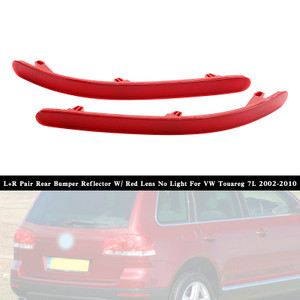L+R Pair Rear Bumper Reflector W/ Red Lens No Light For VW Touareg 7L 2002-2010