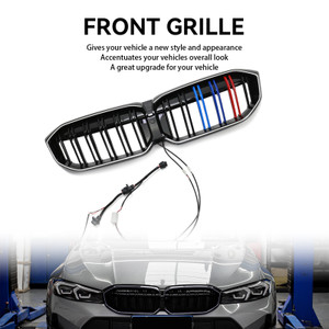 Double Line Black Front Kidney Grille Mesh Fit BMW 3 Series G20 G28 2023-2024 M