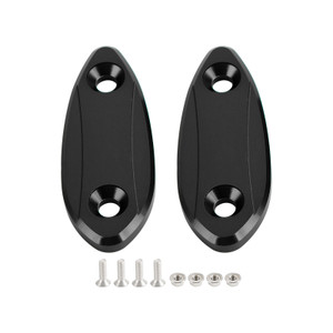 Black mirror delete blanking block off plates fits Kawasaki ZX-6R ZX6R 2009-2012