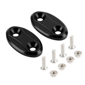 Black mirror delete blanking block off plates fits Kawasaki ZX-6R ZX6R 2003-2004