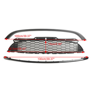 3PCS Gloss Black Front Grille Grill Fit Mini R55 R56 R57 R58 R59 Cooper S & JCW