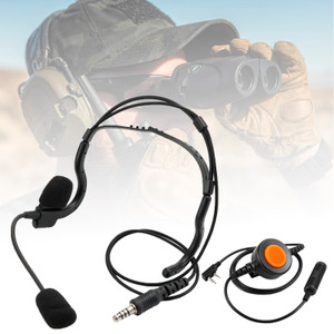 7.1-C8 Rear Mount Big Plug Tactical Headset For Kenwood TK-208 TK-220 TK-240