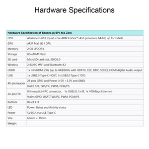 M4 Zero Development Board Quanzhi 618 Onboard WiFi Bluetooth BPI M4 Zero