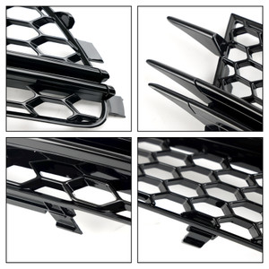 2PCS Front Fog Light Cover Bezel Bumper Grille Fit Audi A6 4G C7 2012-2015