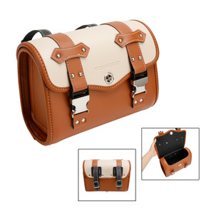 Color Matching Side Saddlebag Tool Bag Luggage Pouch Storage Brown For Motorbike