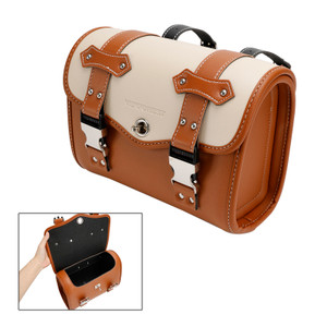 Color Matching Side Saddlebag Tool Bag Luggage Pouch Storage Brown For Motorbike