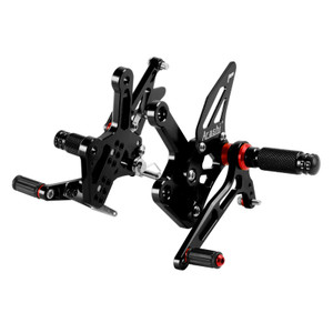 Racing Adjustable Rearsets Foot Pegs Black For Kawasaki ZX4R ZX4RR 2022-2024