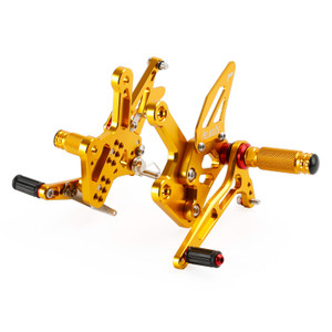 Racing Adjustable Rearsets Foot Pegs Gold For Kawasaki ZX4R ZX4RR 2022-2024
