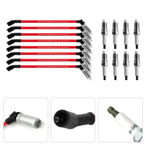 8x Spark Plugs +Wires 10.5mm Set 19299585 For Chevy GMC 4.8L 5.3L 6.0L V8