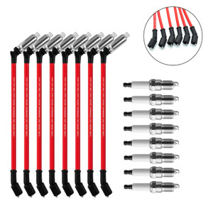 8x Spark Plugs +Wires 10.5mm Set 19299585 For Chevy GMC 4.8L 5.3L 6.0L V8